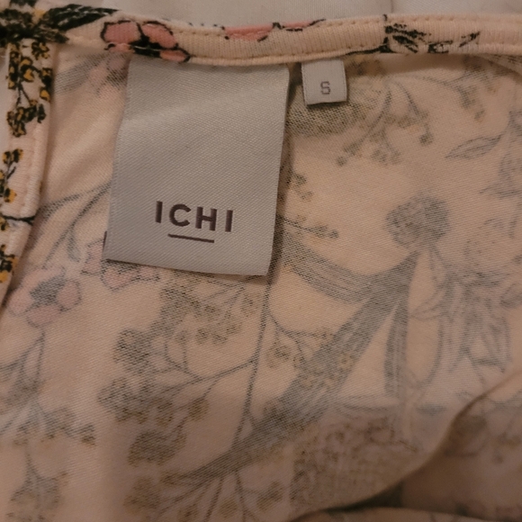 Ichi Cream Colored Sleeveless Floral Print Shift Dress S - Picture 7 of 7